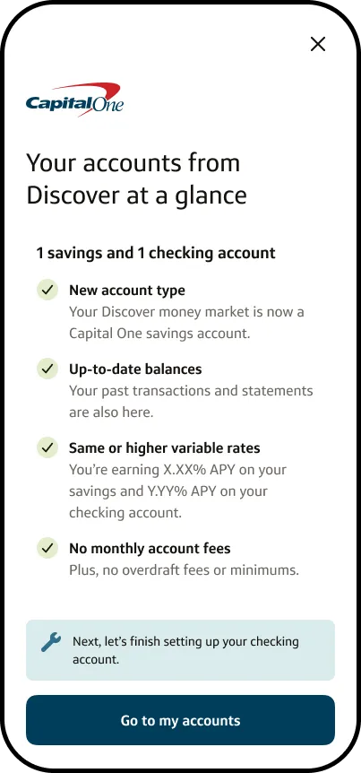 FTX: your accounts from Discover, at a glance