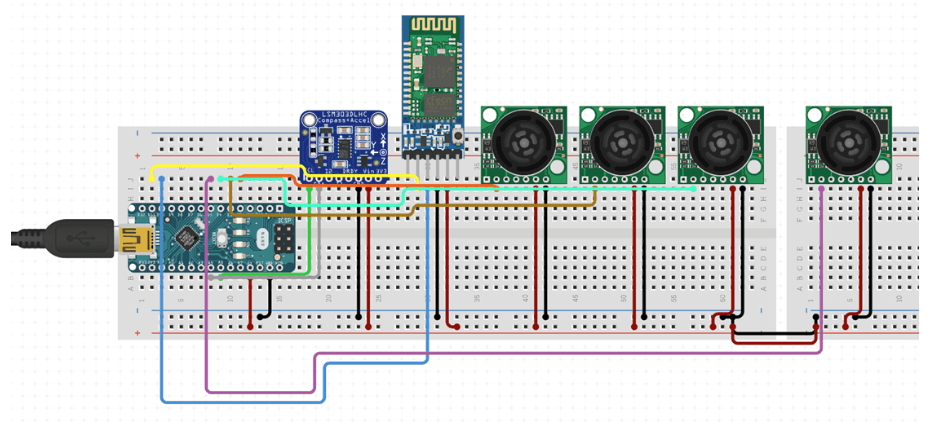 VISN circuit diagram with Arduino Nano and sensors