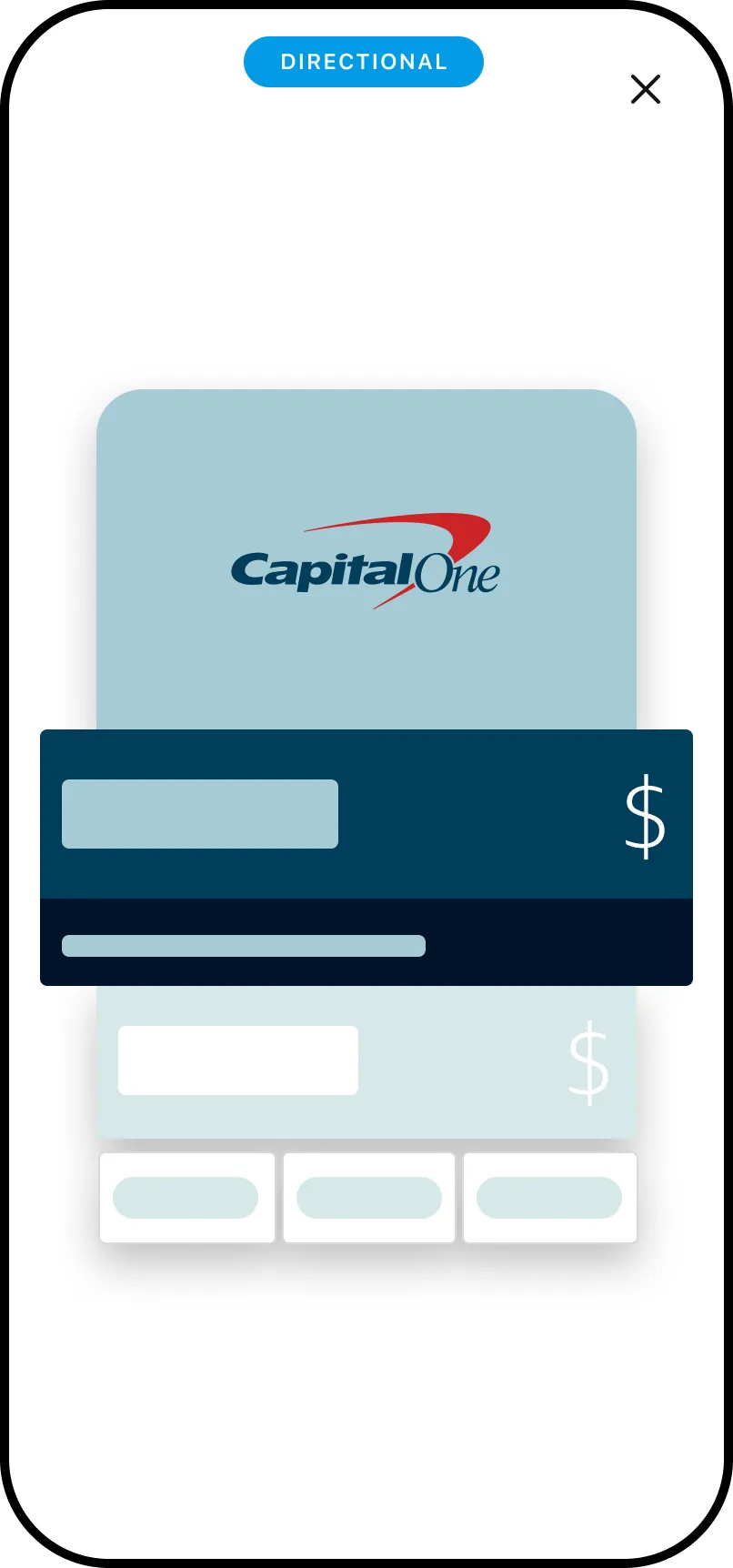 Welcome animation: resolves on the Capital One card